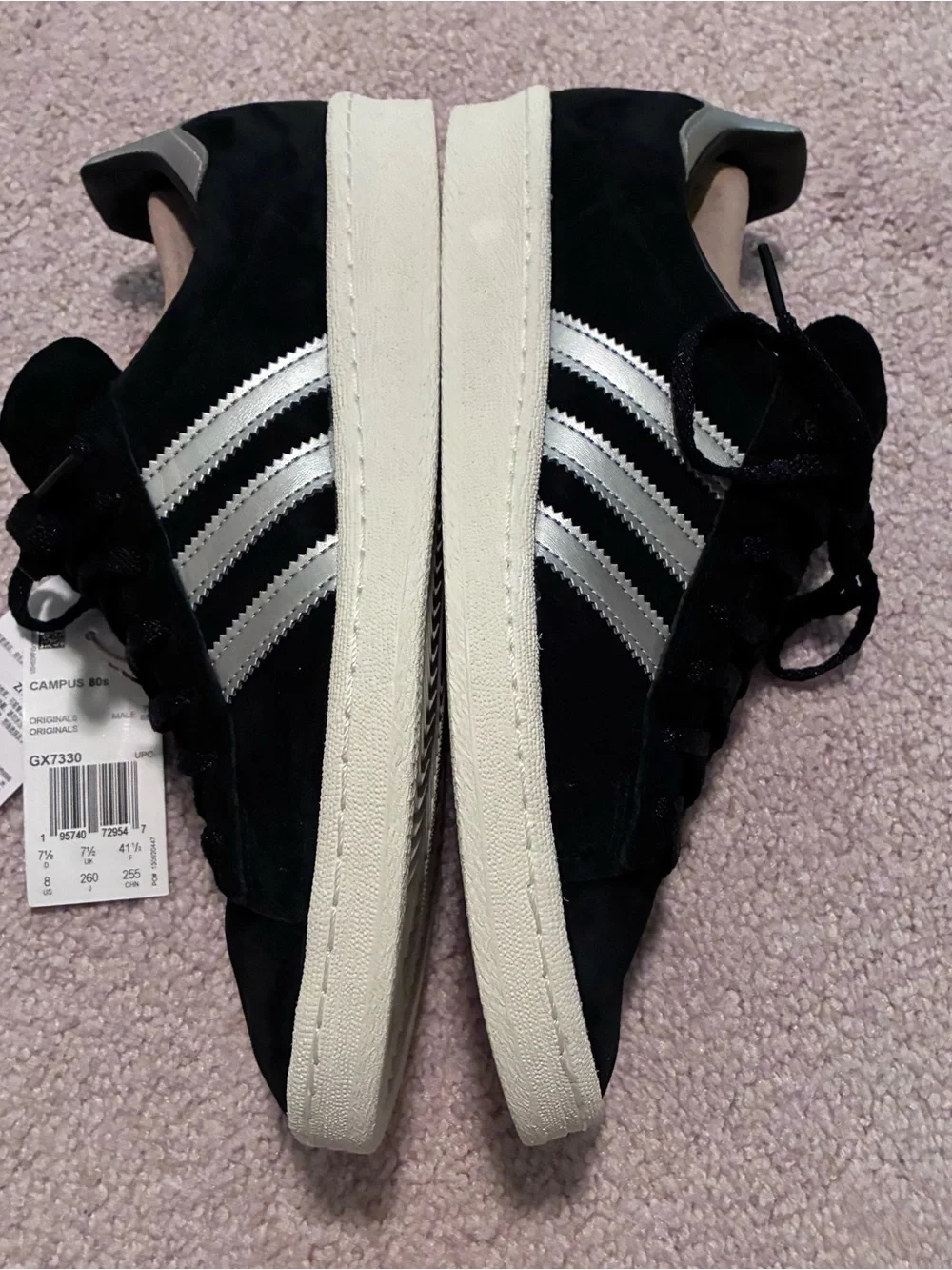 Adidas Campus 80s - Men’s Black Suede Sneakers with Silver Stripes
